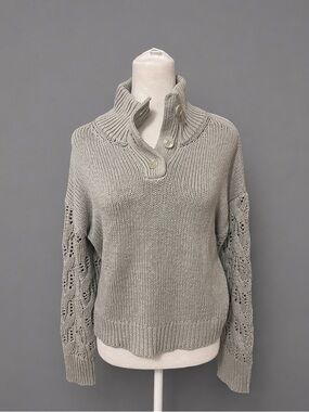 Stitches and stripes crop sweater